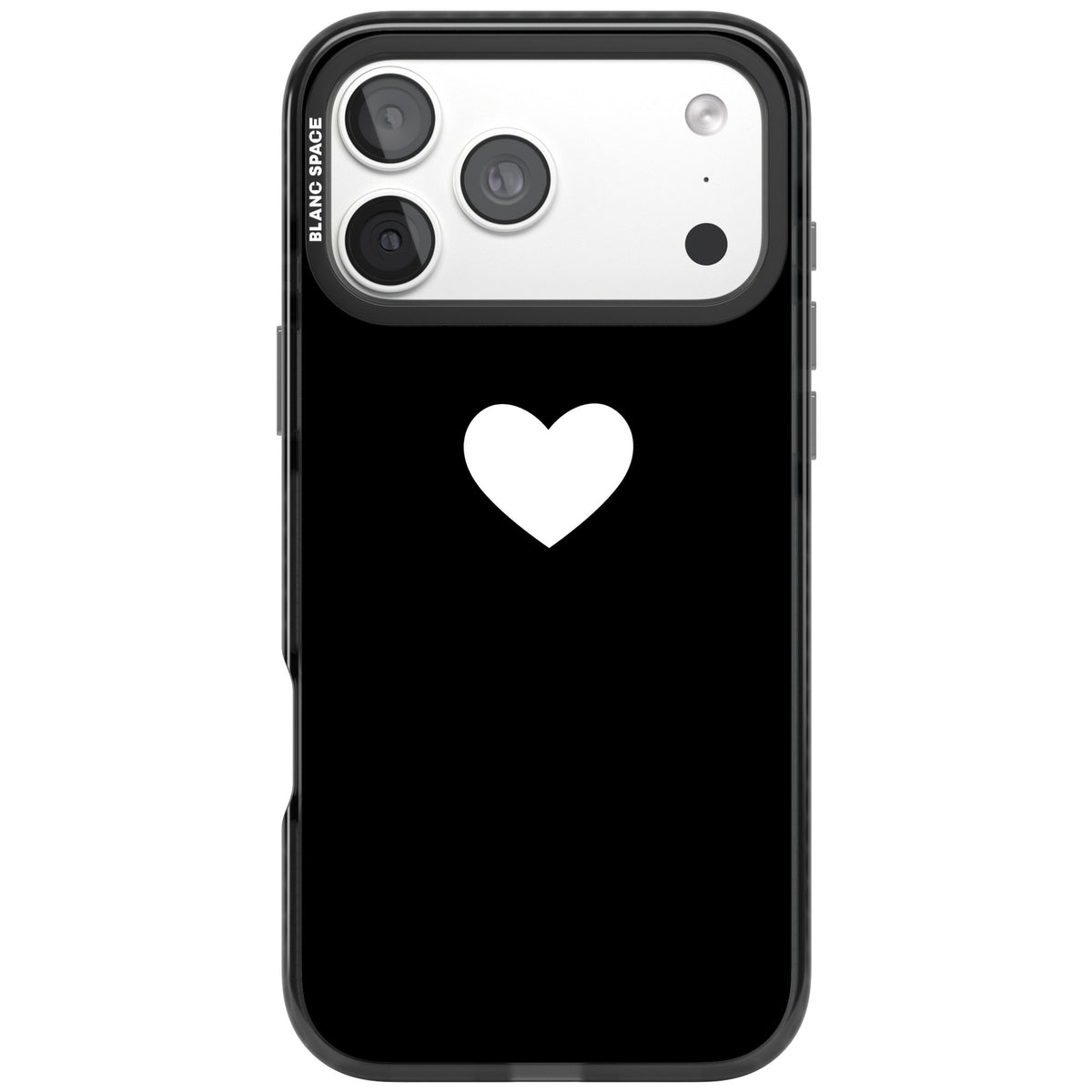 Single Heart Design: White & iPhone 18 Pro Max Impact Pro Black Phone Case front