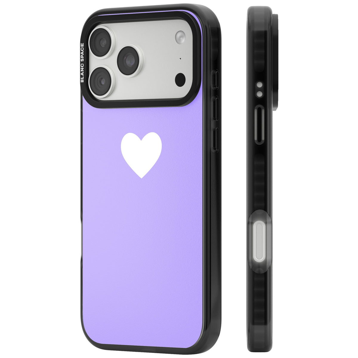 Pale Purple Heart iPhone 18 Pro Max Impact Pro Black Phone Case side