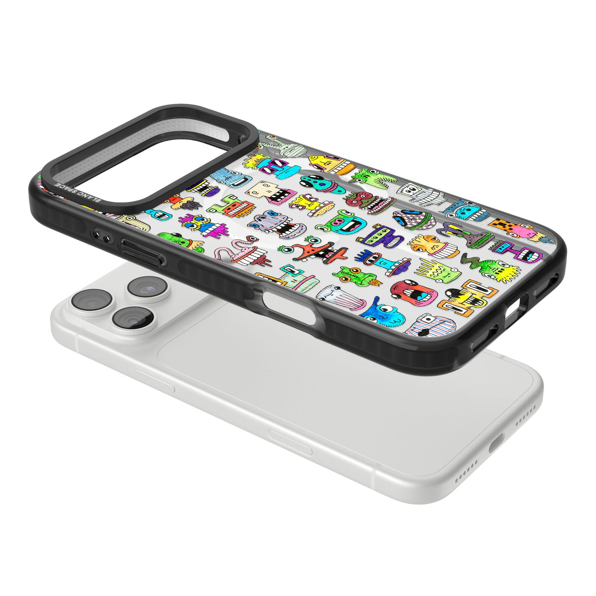 Monster Mash iPhone 18 Pro Max Impact Pro Black Phone Case angled