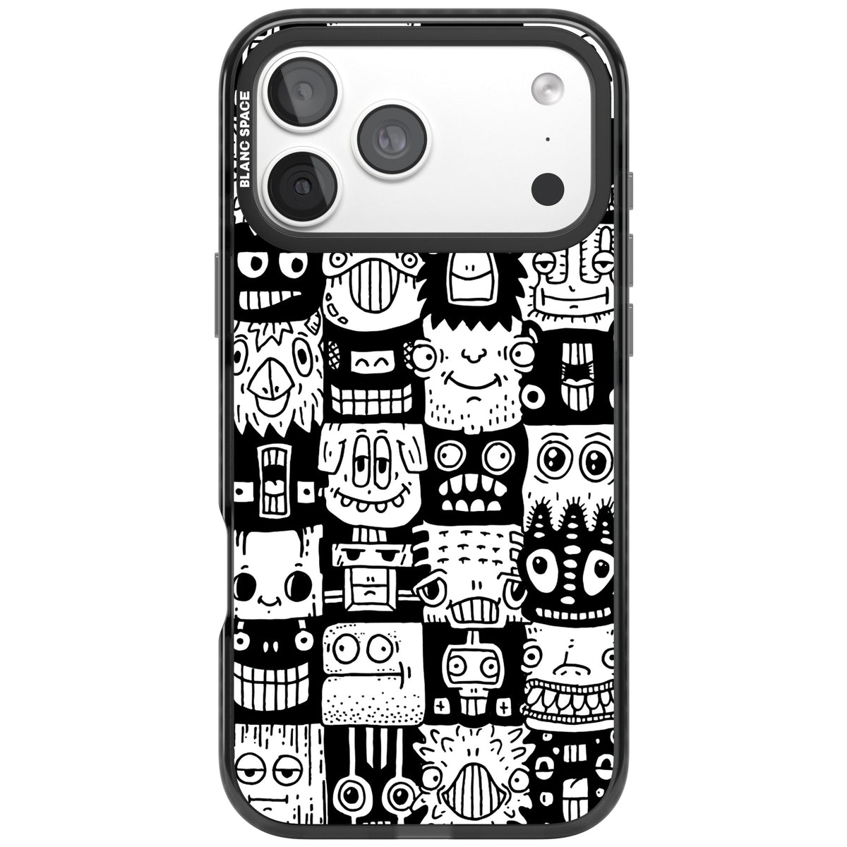 Checkerboard Heads iPhone 18 Pro Max Impact Pro Black Phone Case front