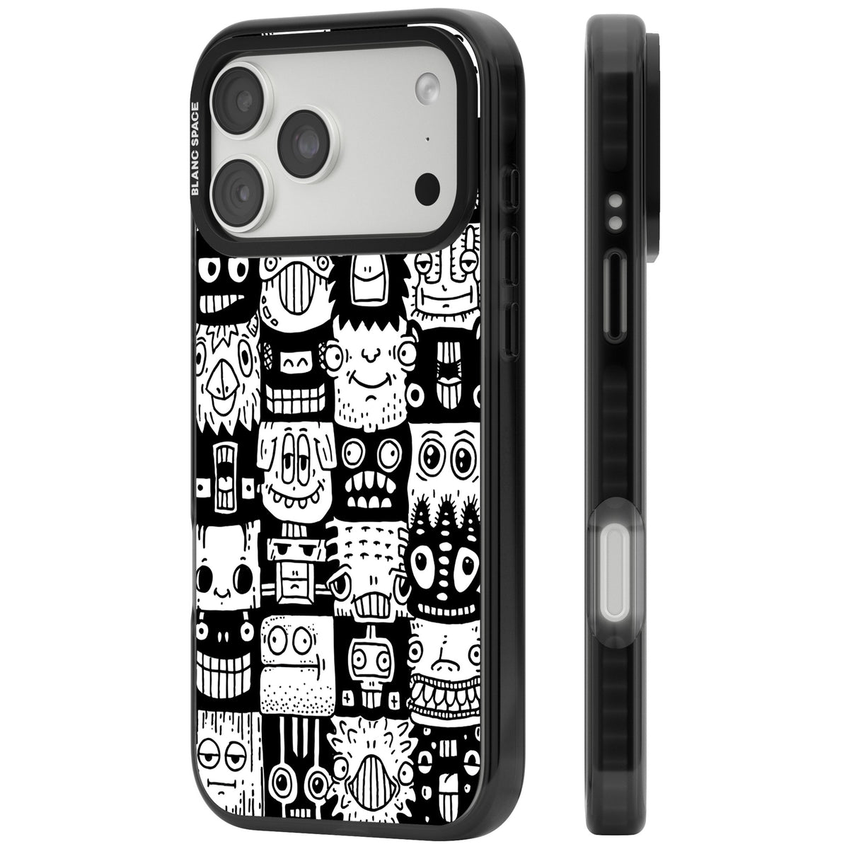 Checkerboard Heads iPhone 18 Pro Max Impact Pro Black Phone Case side