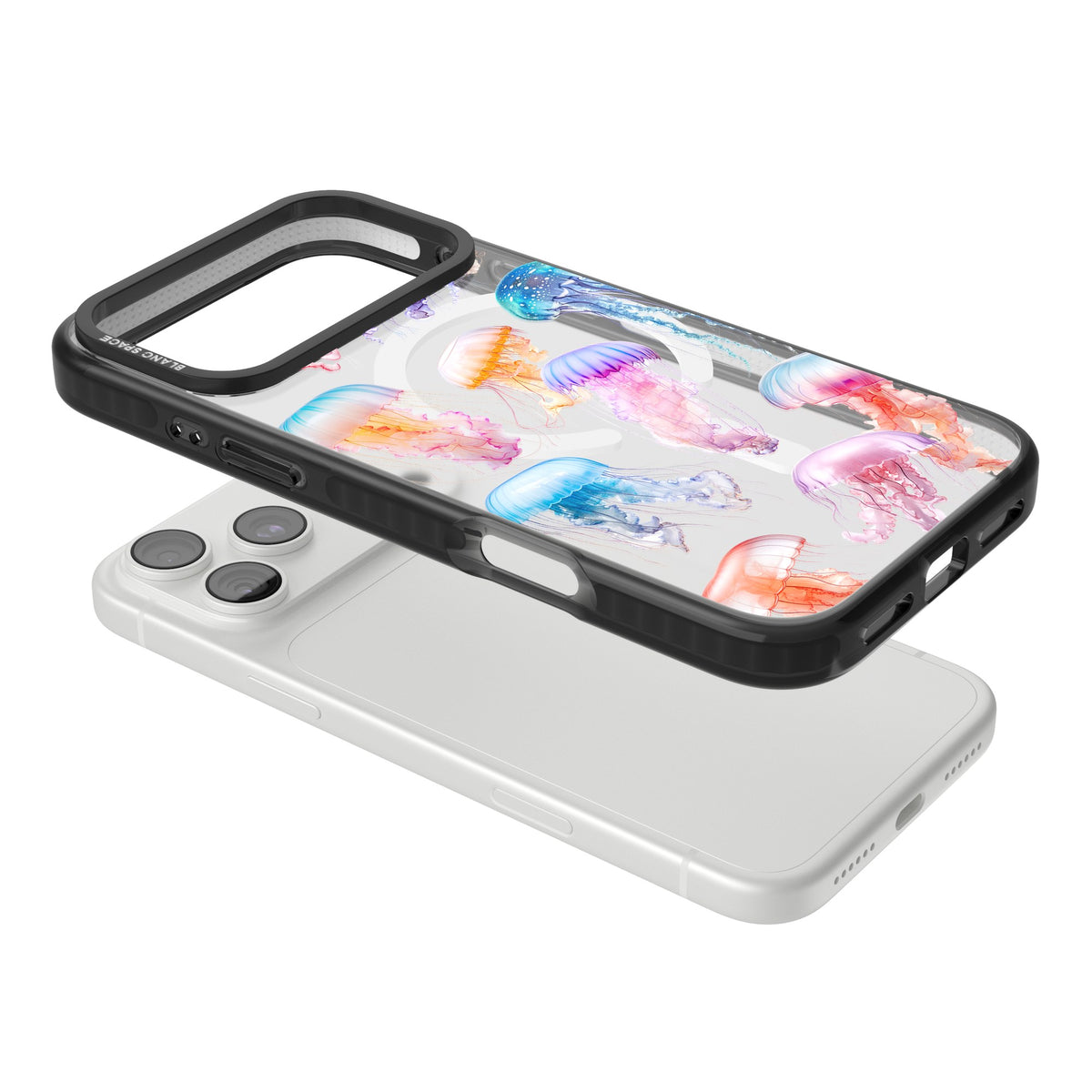 Vibrant Jellyfish iPhone 18 Pro Max Impact Pro Black Phone Case angled