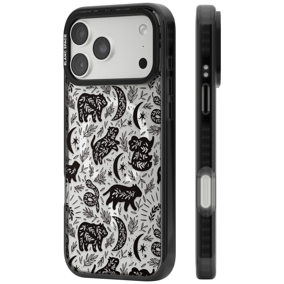 Midnight Forest Animals iPhone 18 Pro Max Impact Pro Black Phone Case side