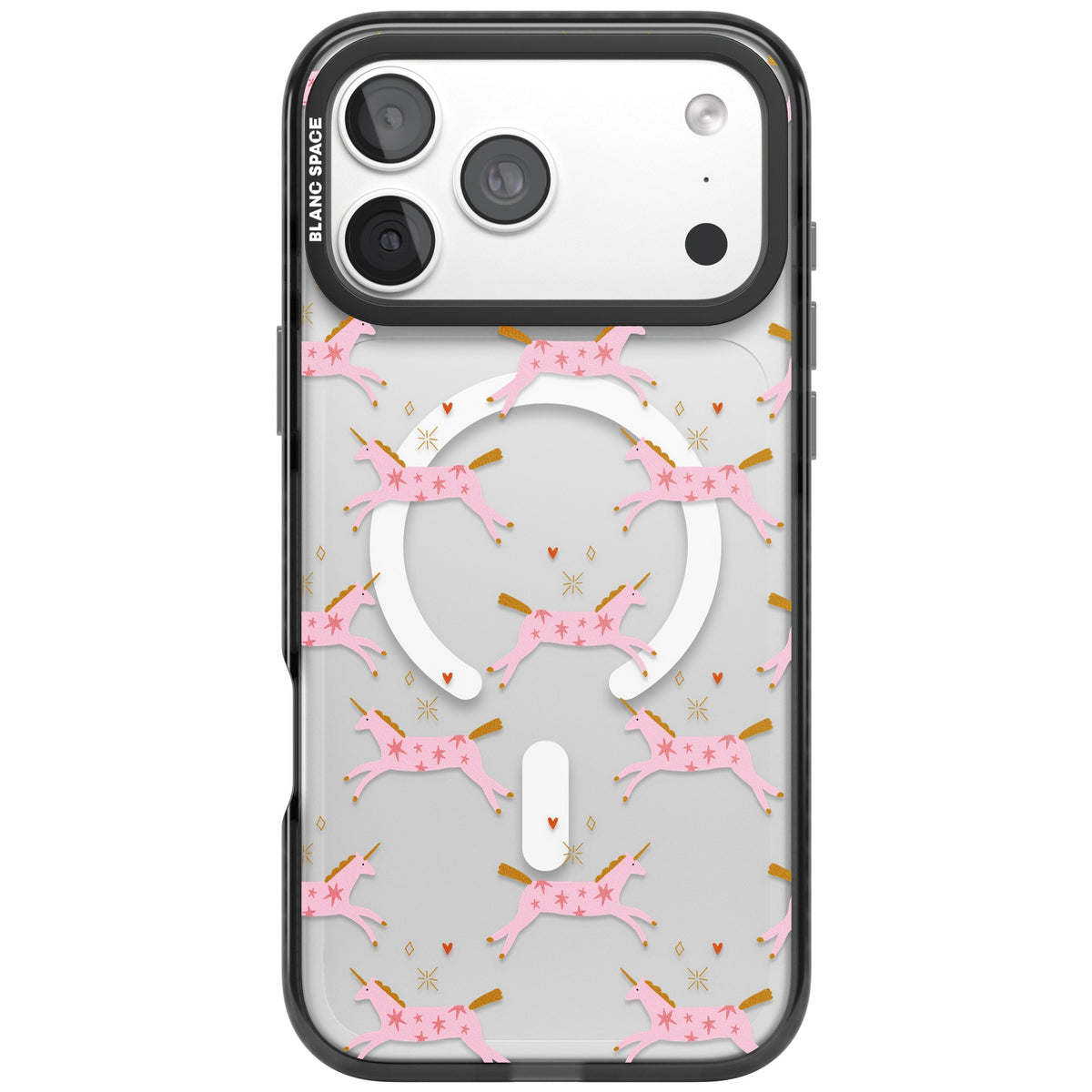 Pink Unicorn iPhone 18 Pro Max Impact Pro Black Phone Case front