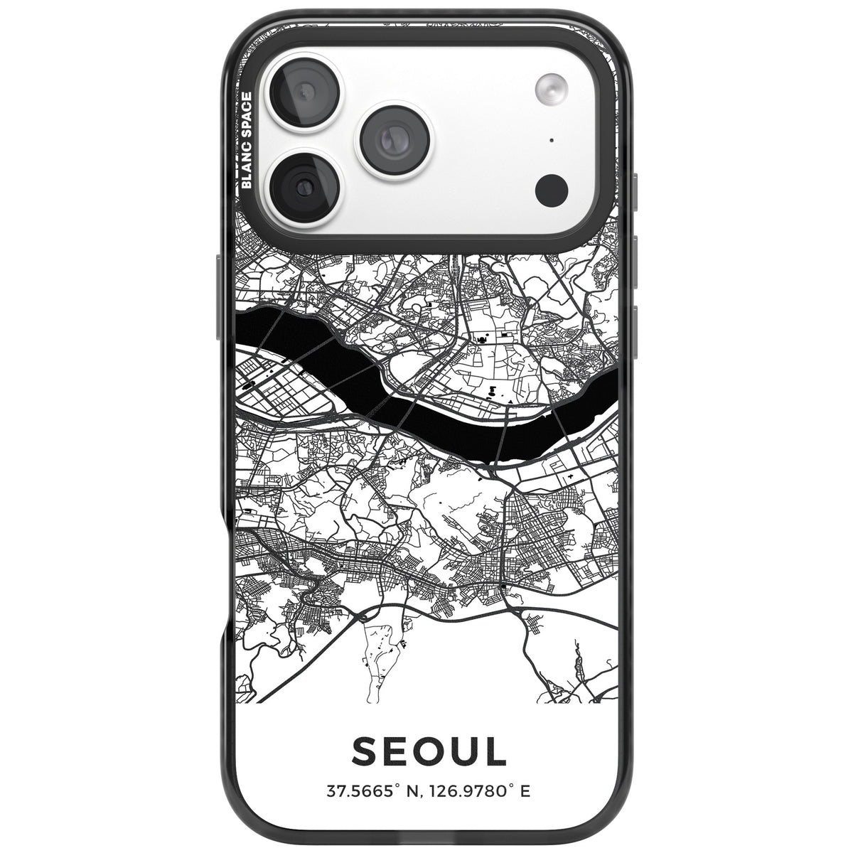 Seoul City Map iPhone 18 Pro Max Impact Pro Black Phone Case front