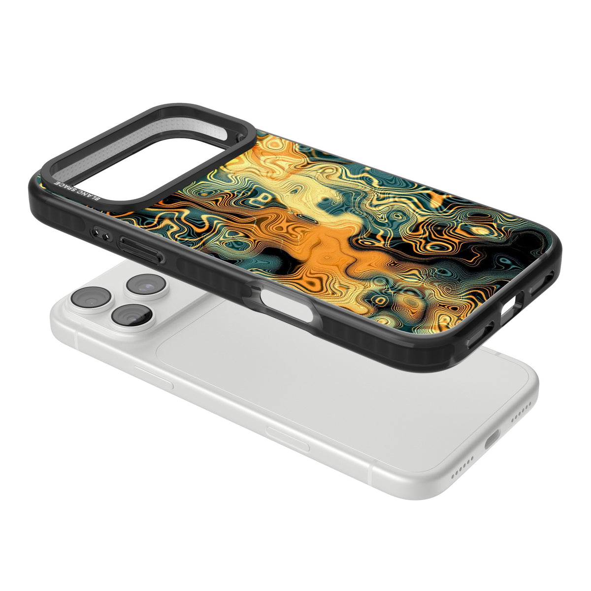 Liquid Amber iPhone 18 Pro Max Impact Pro Black Phone Case angled