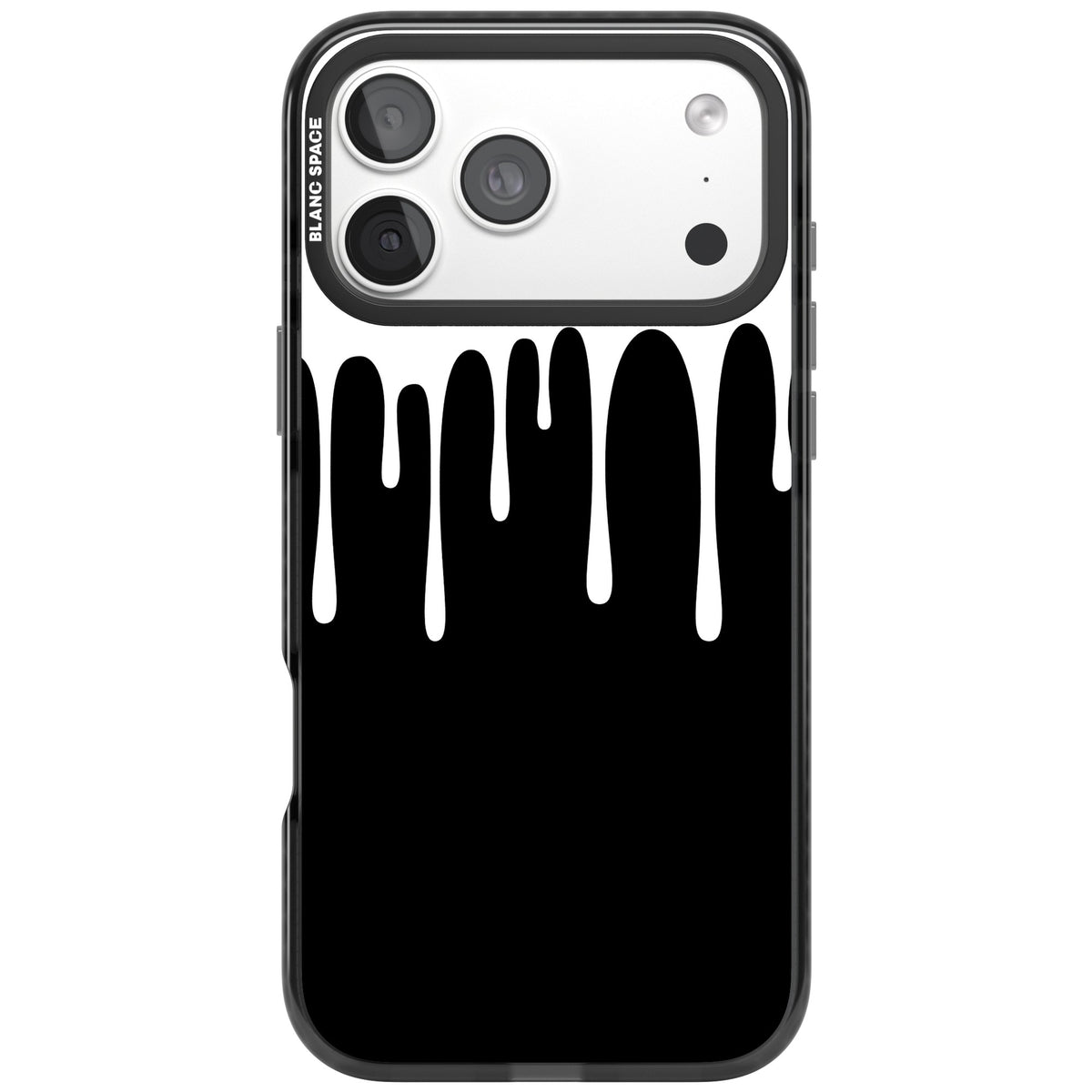 Melted Effect: White & Black iPhone 18 Pro Max Impact Pro Black Phone Case front