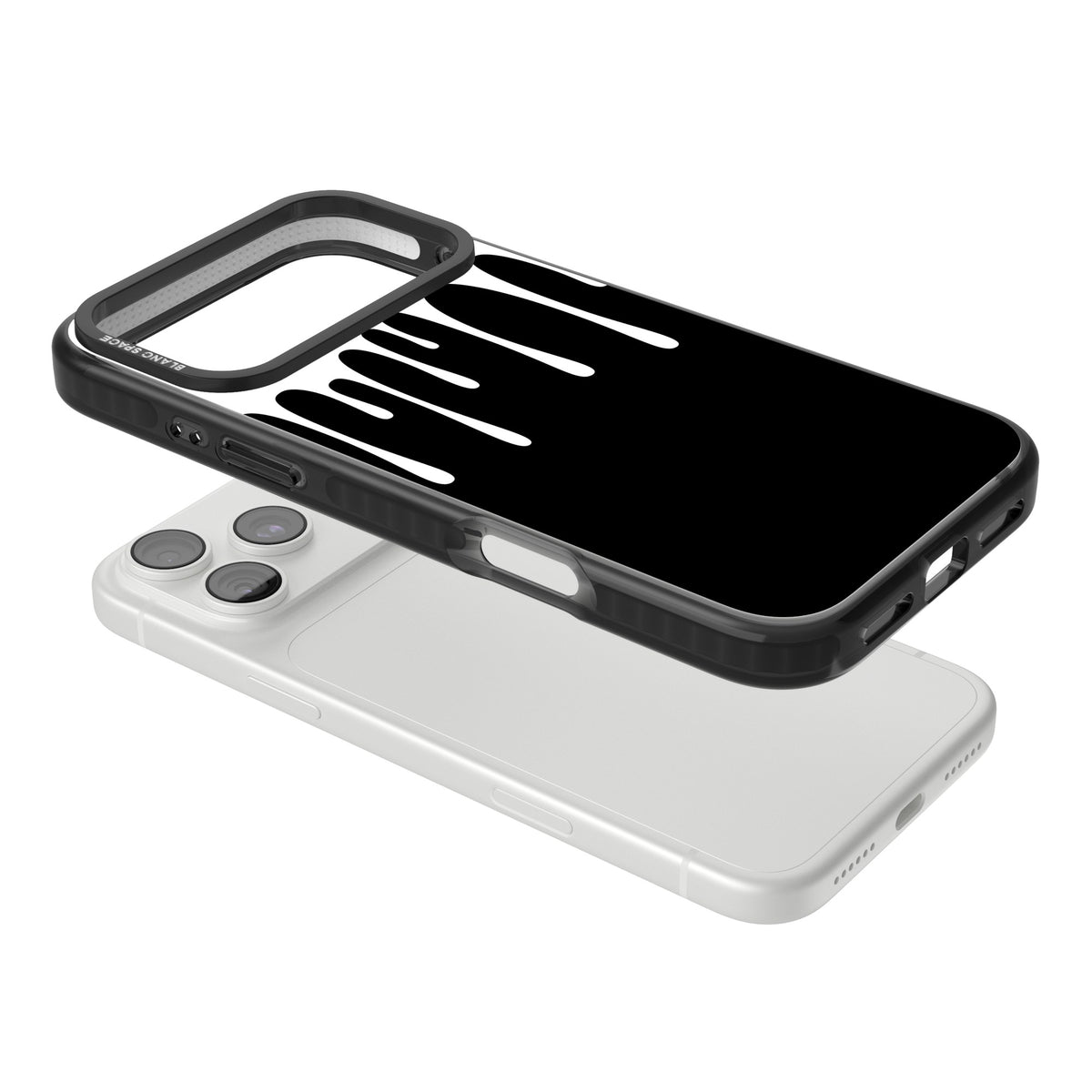 Melted Effect: White & Black iPhone 18 Pro Max Impact Pro Black Phone Case angled