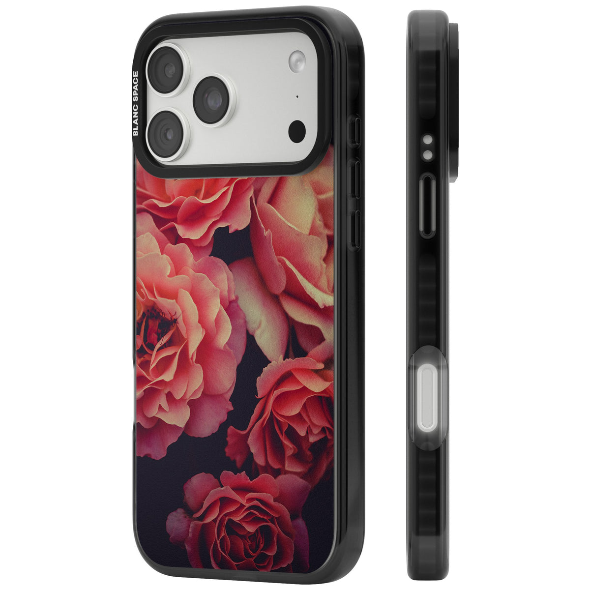 Midnight Rose Bloom iPhone 18 Pro Max Impact Pro Black Phone Case side