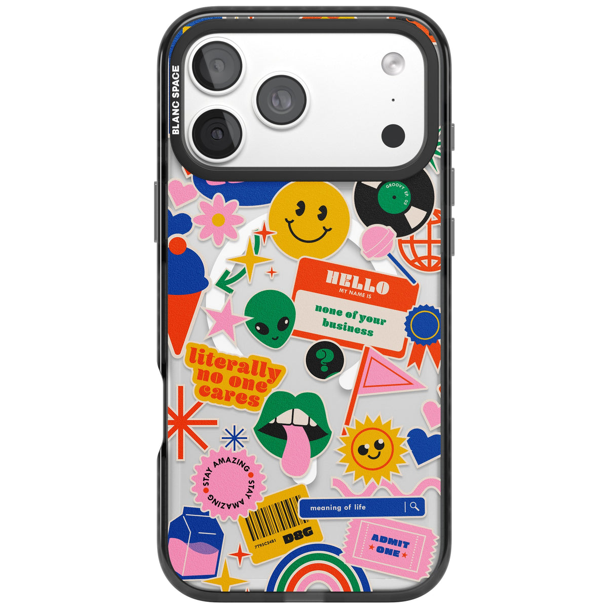 Nostalgic Sticker Vibes iPhone 18 Pro Max Impact Pro Black Phone Case front