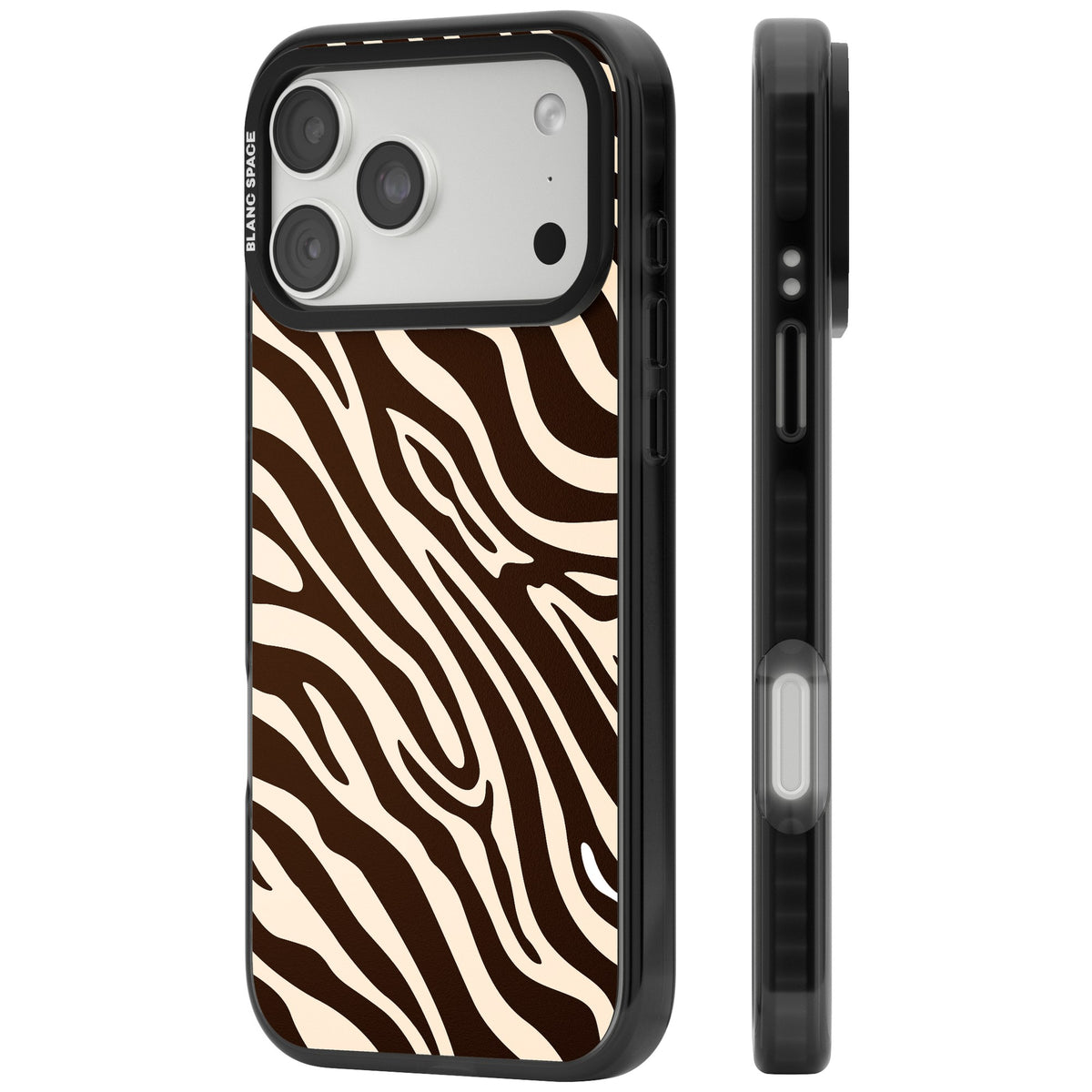 Mocha Zebra iPhone 18 Pro Max Impact Pro Black Phone Case side