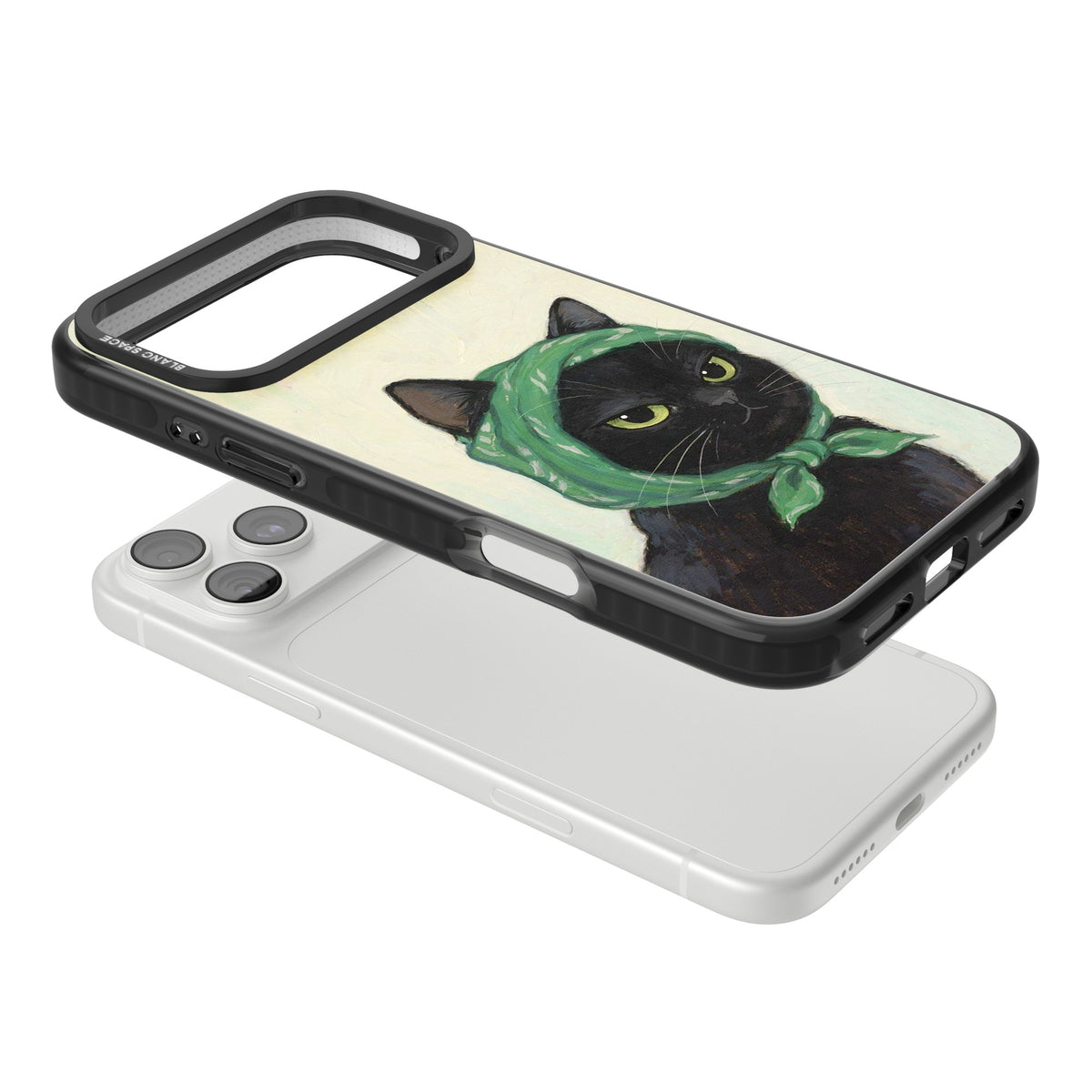 Unamused Kitty iPhone 18 Pro Max Impact Pro Black Phone Case angled