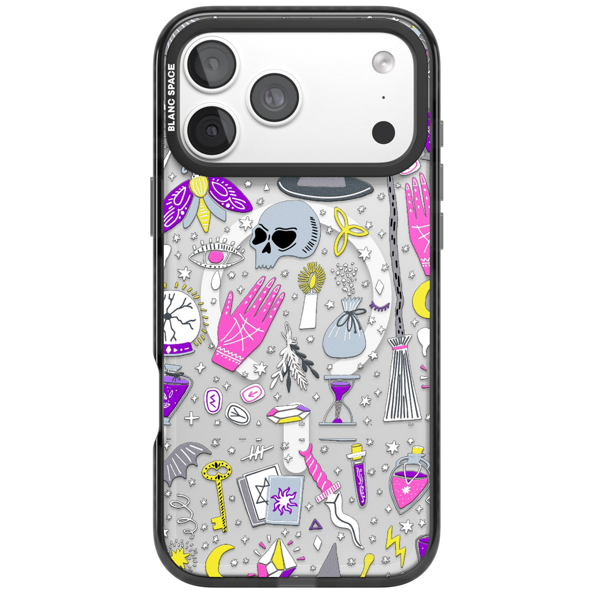 Black Magic Pattern iPhone 18 Pro Max Impact Pro Black Phone Case front
