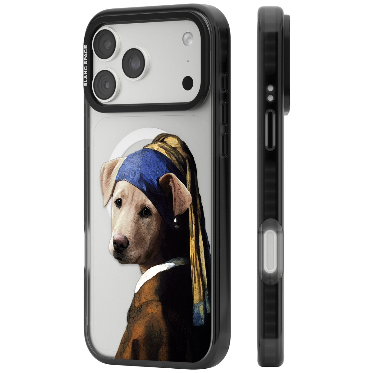 Doggo With A Pearl Earring iPhone 18 Pro Max Impact Pro Black Phone Case side