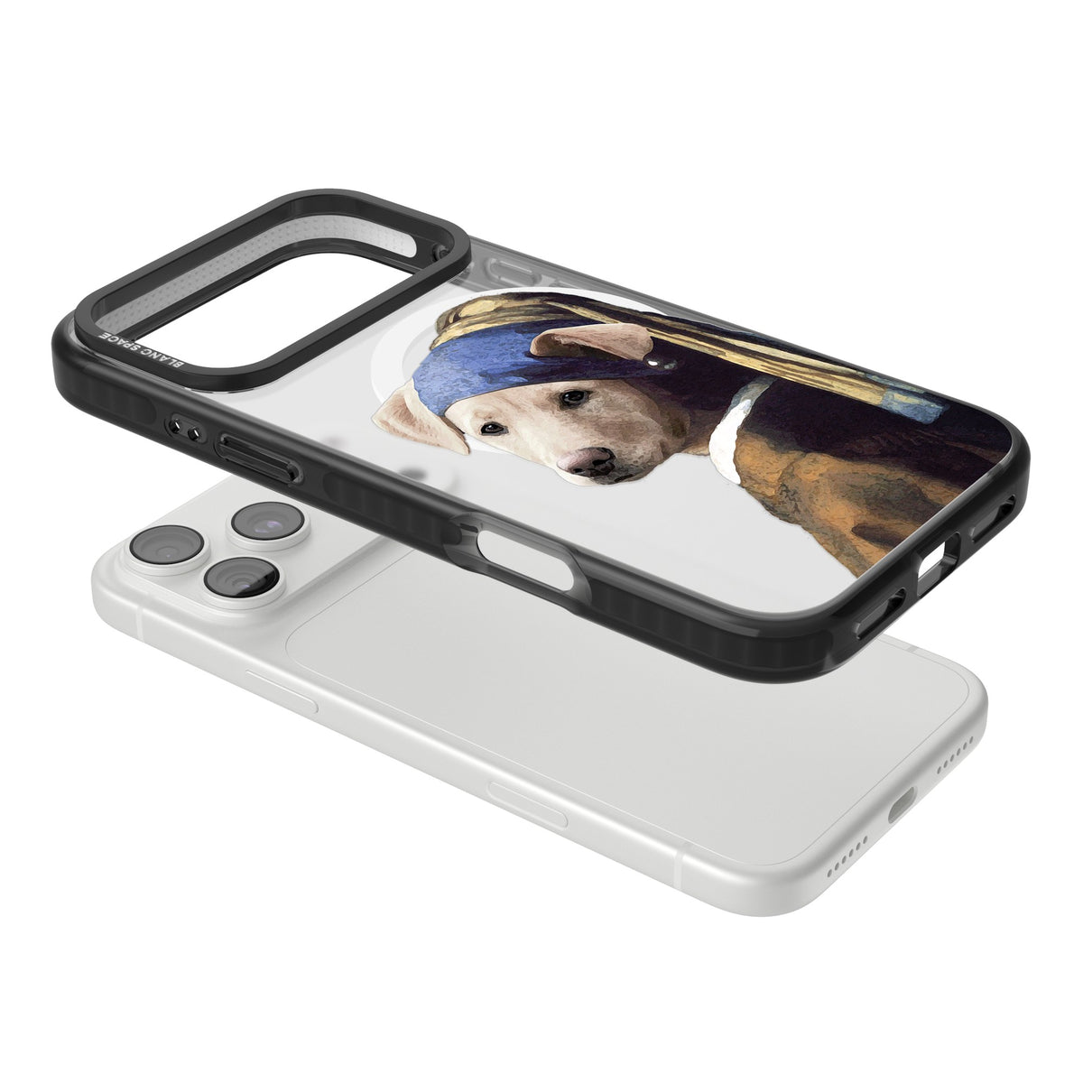 Doggo With A Pearl Earring iPhone 18 Pro Max Impact Pro Black Phone Case angled