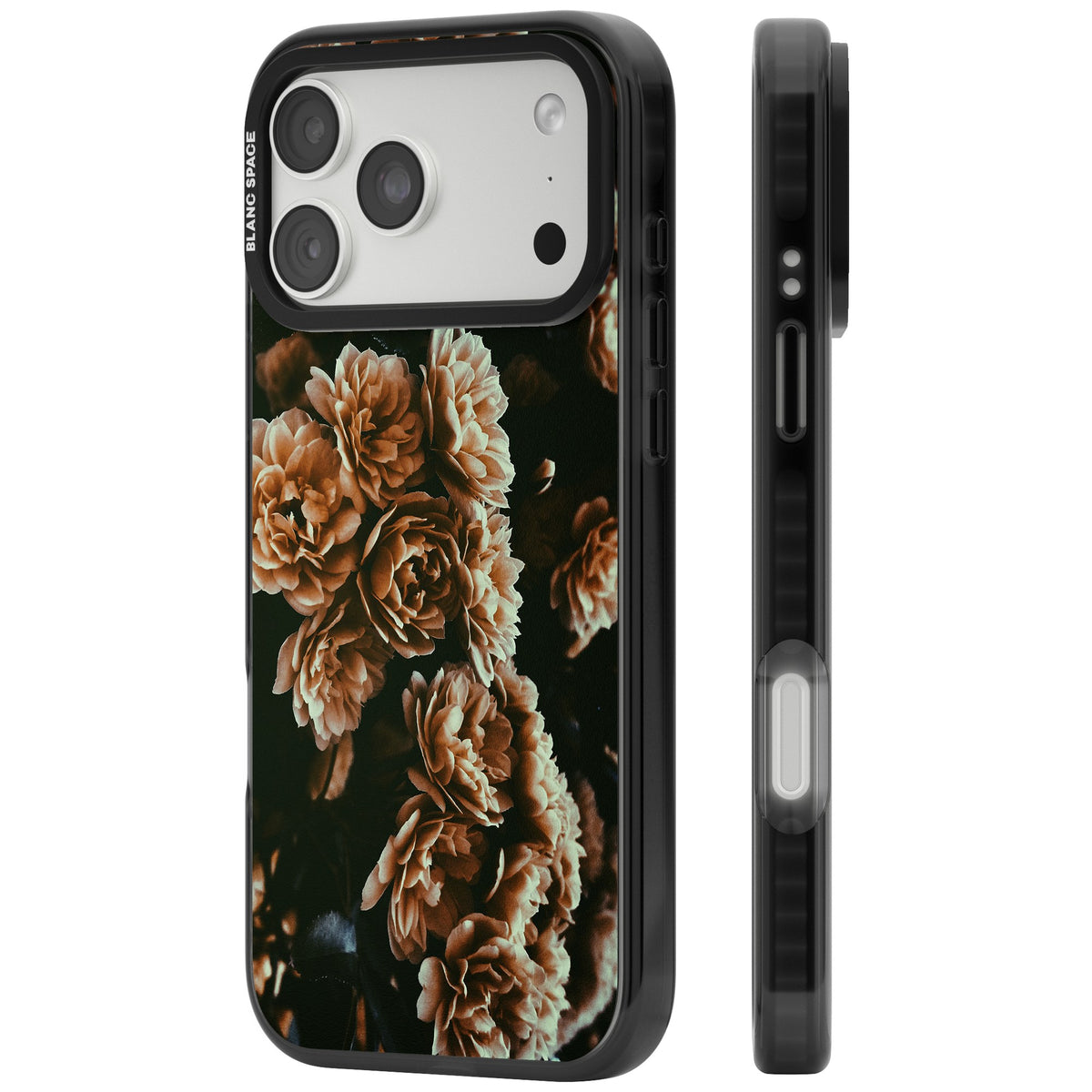 Moody Peony iPhone 18 Pro Max Impact Pro Black Phone Case side