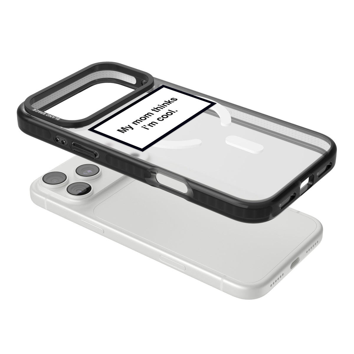 My Mom Thinks I'M Cool iPhone 18 Pro Max Impact Pro Black Phone Case angled