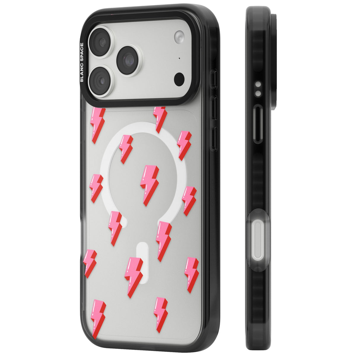 Pink Bolt iPhone 18 Pro Max Impact Pro Black Phone Case side