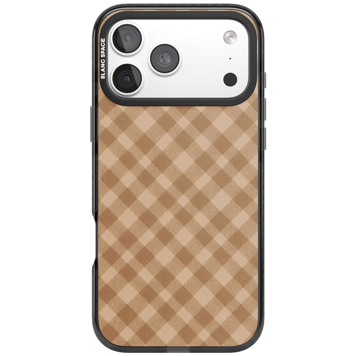 Beige Gingham Gingham Pattern iPhone Case | Blanc Space
