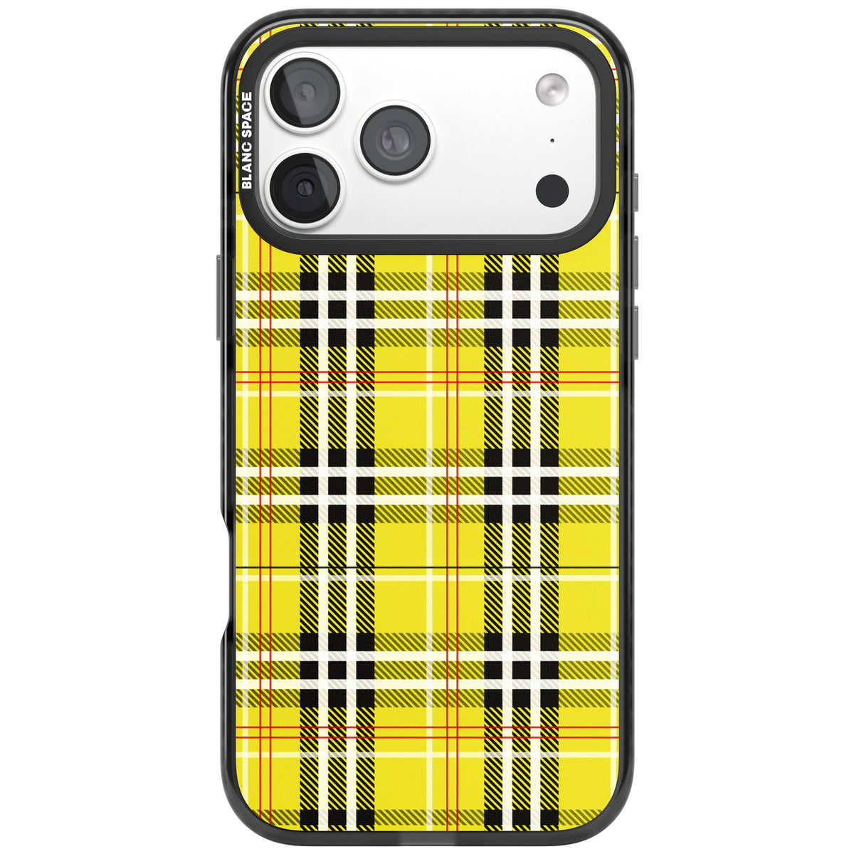Yellow Plaid iPhone 18 Pro Max Impact Pro Black Phone Case front