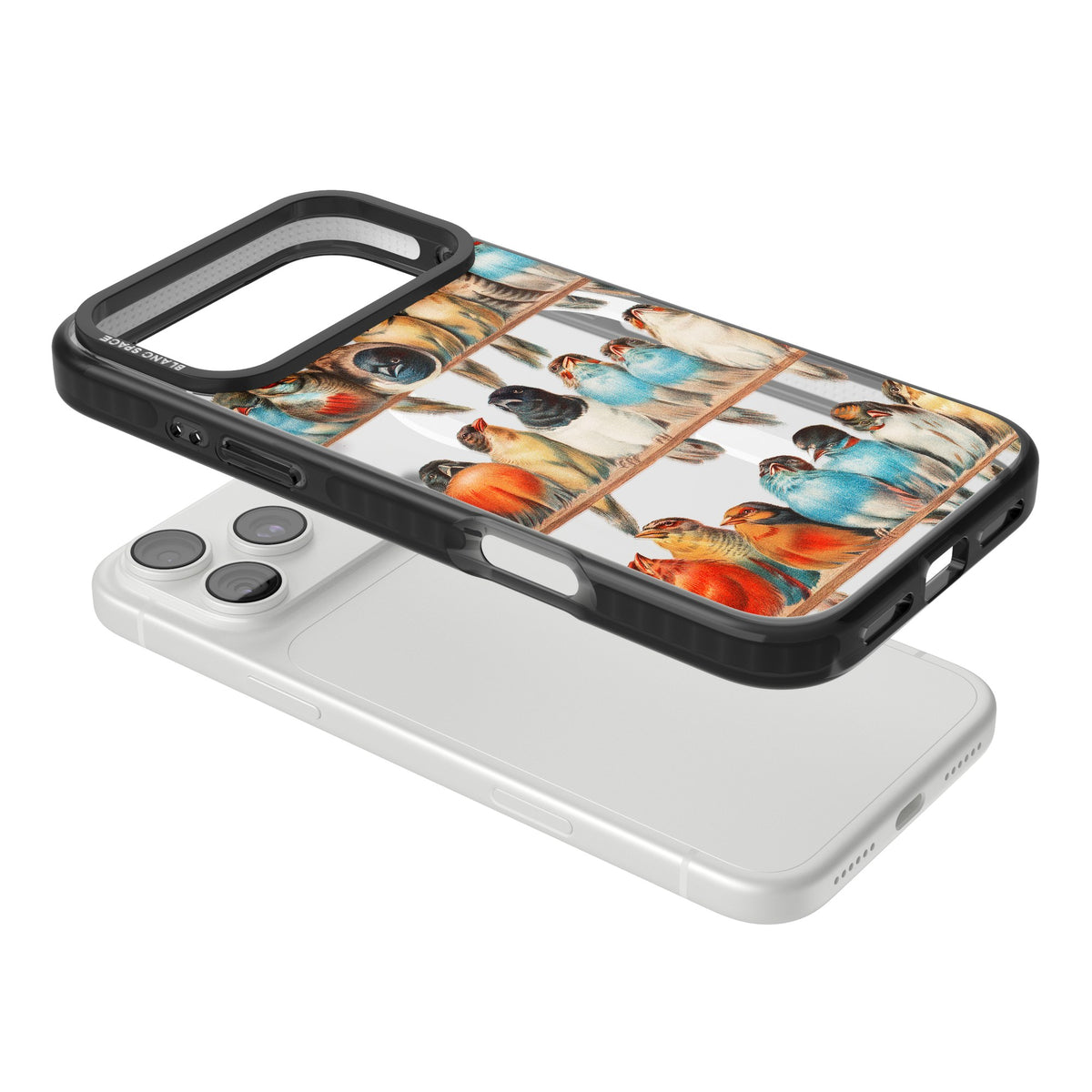 A Perch Of Birds iPhone 18 Pro Max Impact Pro Black Phone Case angled