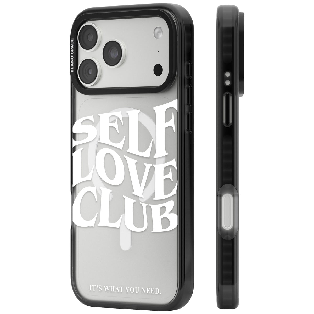 Self Love Club White iPhone 18 Pro Max Impact Pro Black Phone Case side
