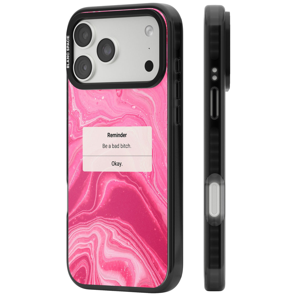Bad Bitch Reminder iPhone 18 Pro Max Impact Pro Black Phone Case side