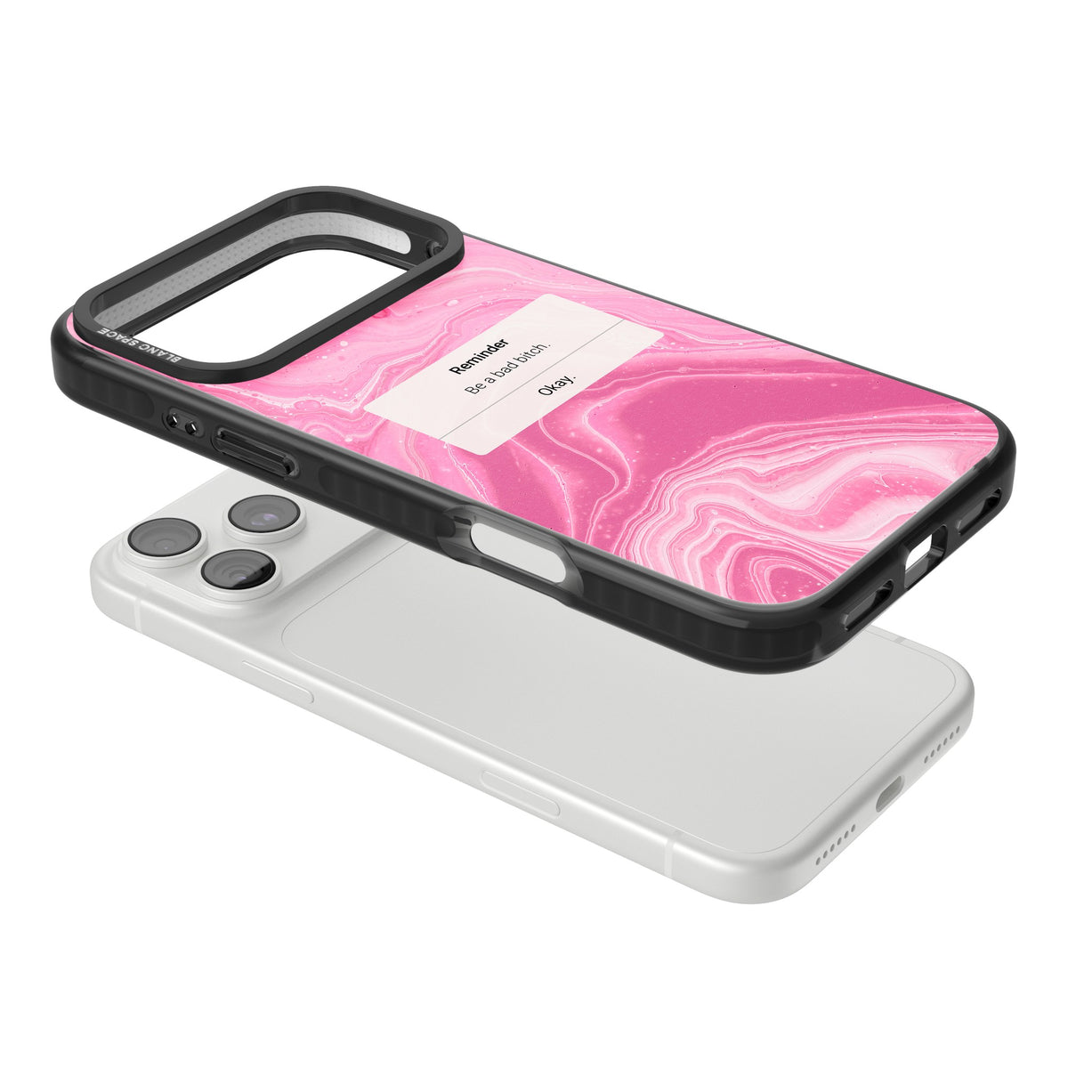 Bad Bitch Reminder iPhone 18 Pro Max Impact Pro Black Phone Case angled