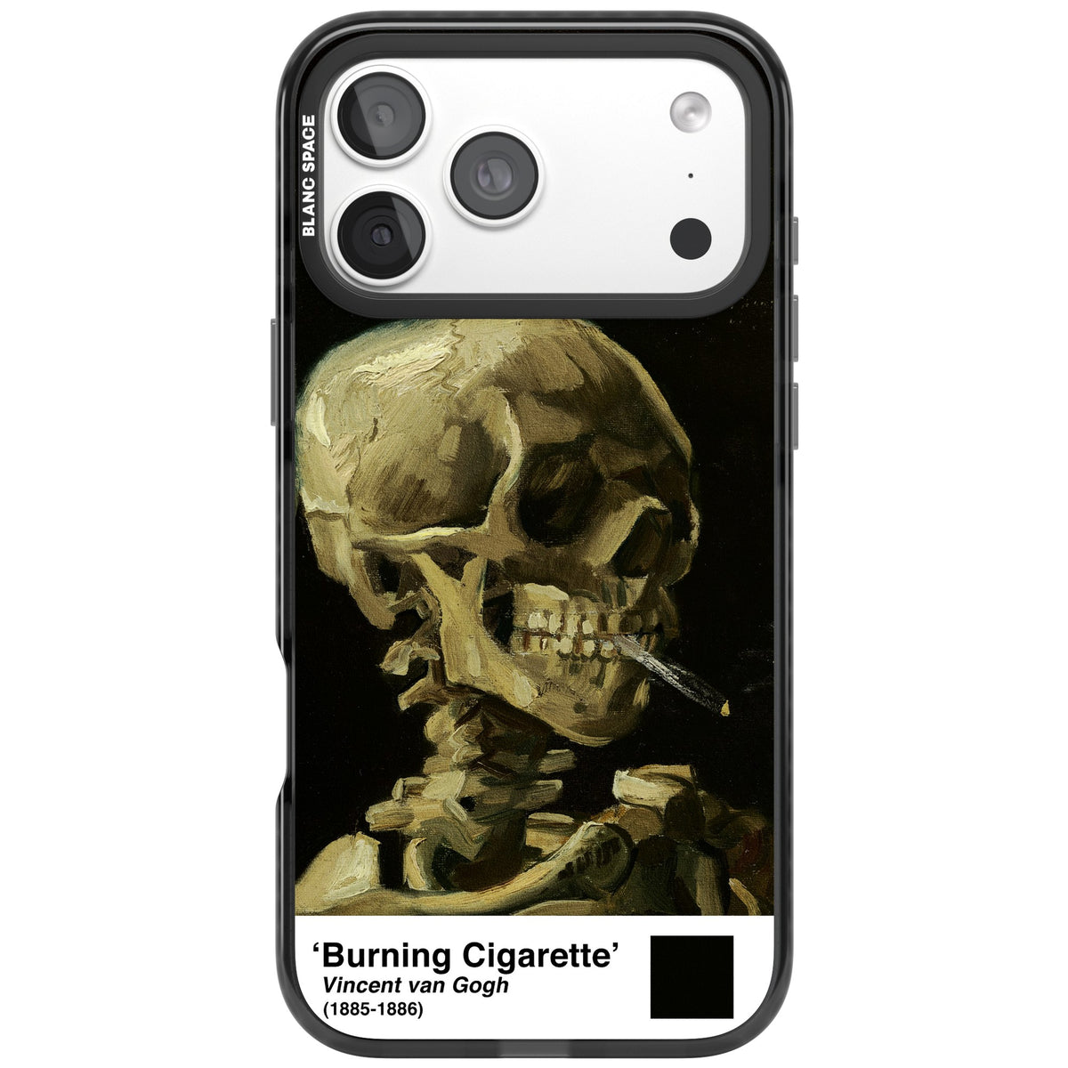 Skull Of A Skeleton With Burning Cigarette iPhone 18 Pro Max Impact Pro Black Phone Case front