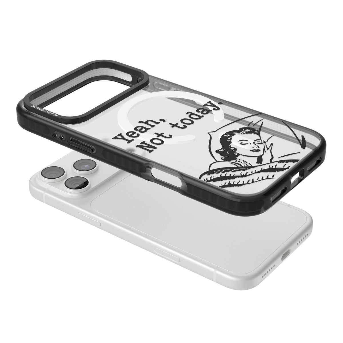Yeah, Not Today iPhone 18 Pro Max Impact Pro Black Phone Case angled