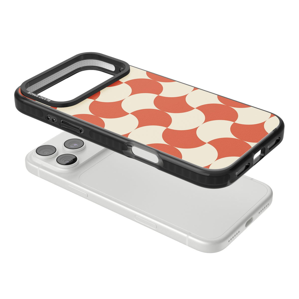 Terracotta Groove iPhone 18 Pro Max Impact Pro Black Phone Case angled