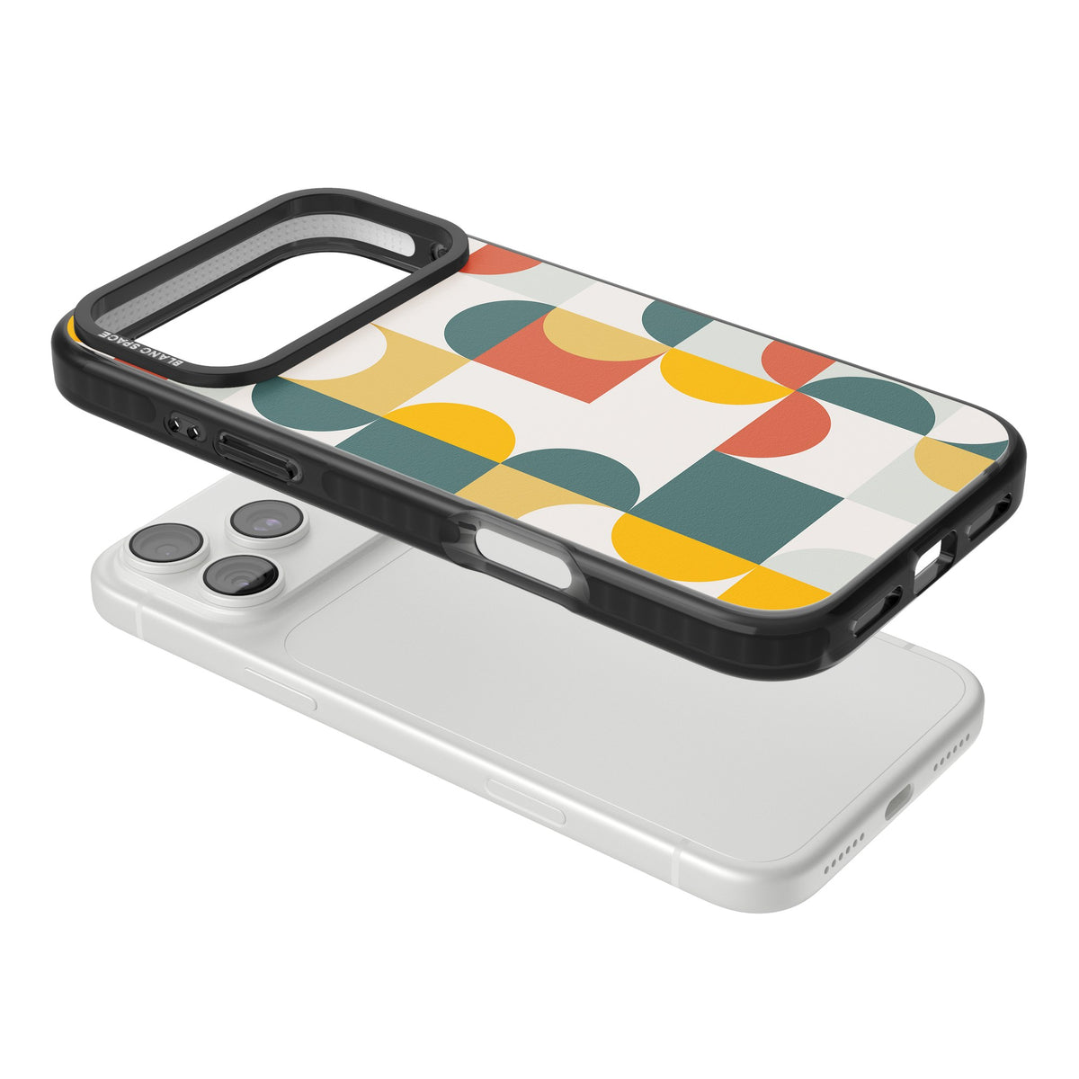 Retro Color Blocks iPhone 18 Pro Max Impact Pro Black Phone Case angled