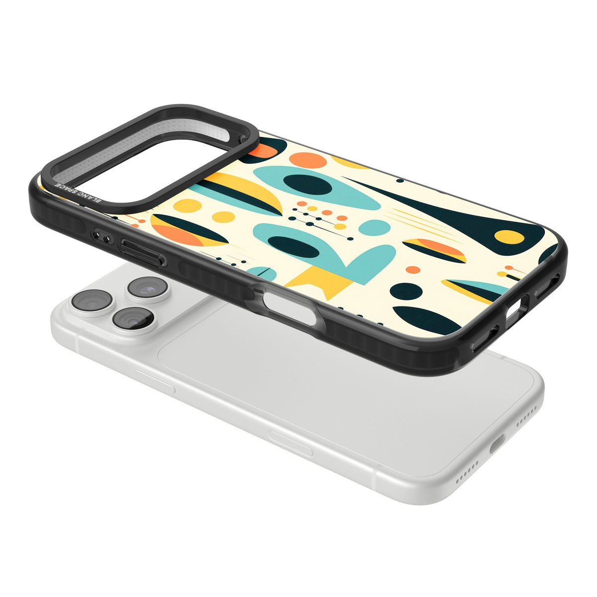 Atomic Lounge iPhone 18 Pro Max Impact Pro Black Phone Case angled