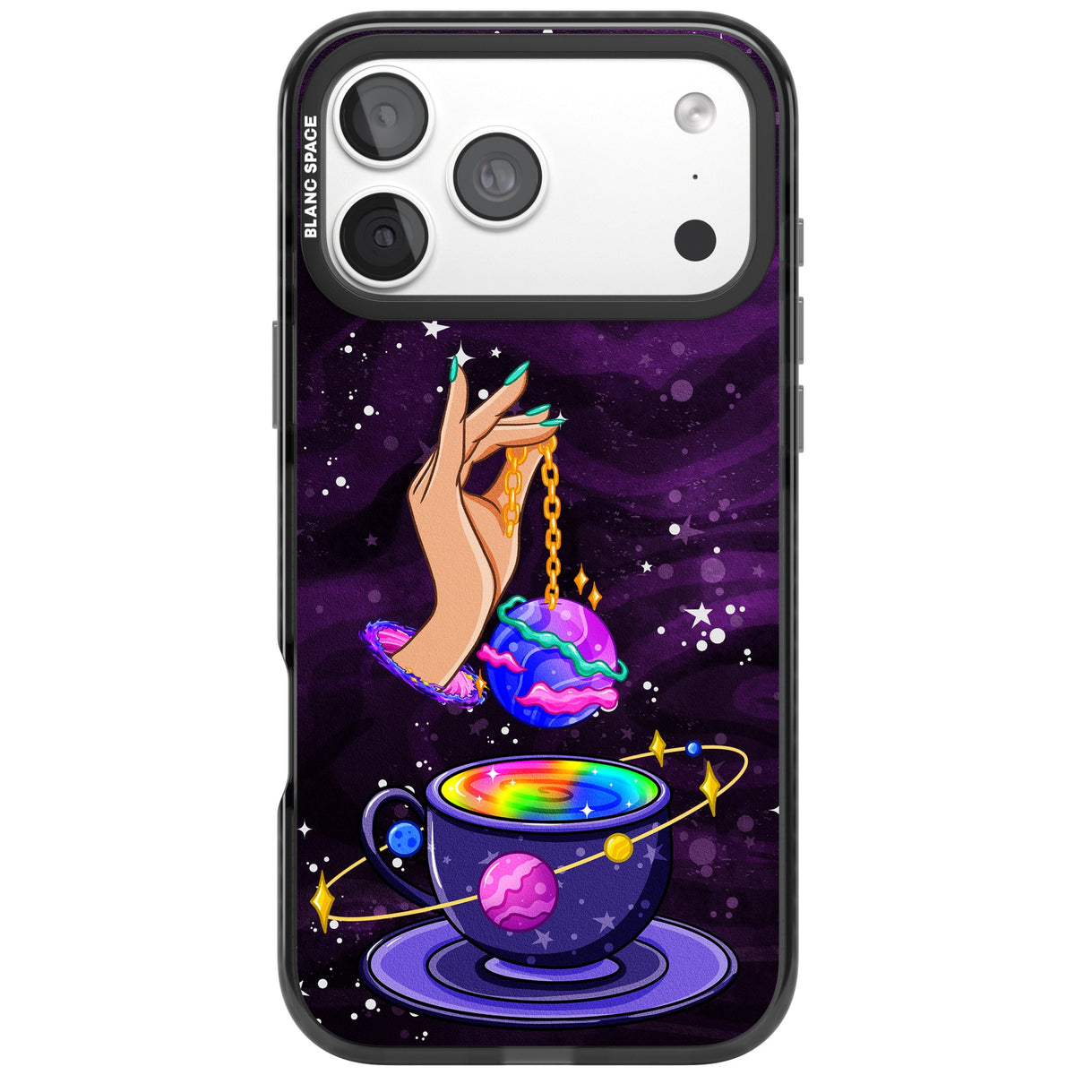 Space Tea iPhone 18 Pro Max Impact Pro Black Phone Case front