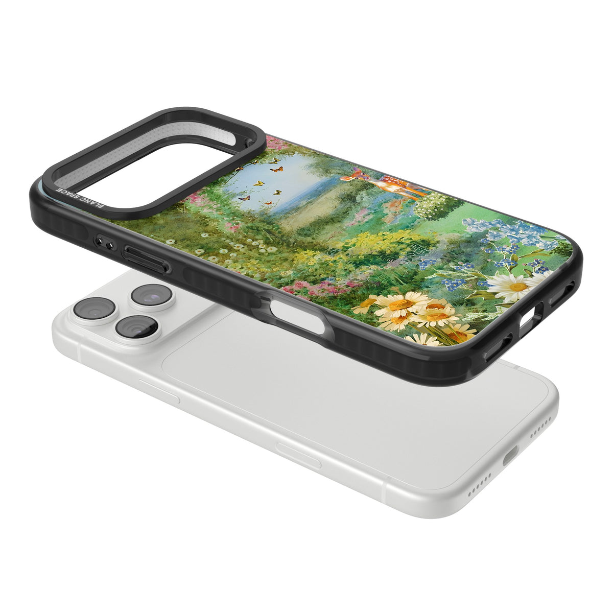 Flourishing Meadow iPhone 18 Pro Max Impact Pro Black Phone Case angled