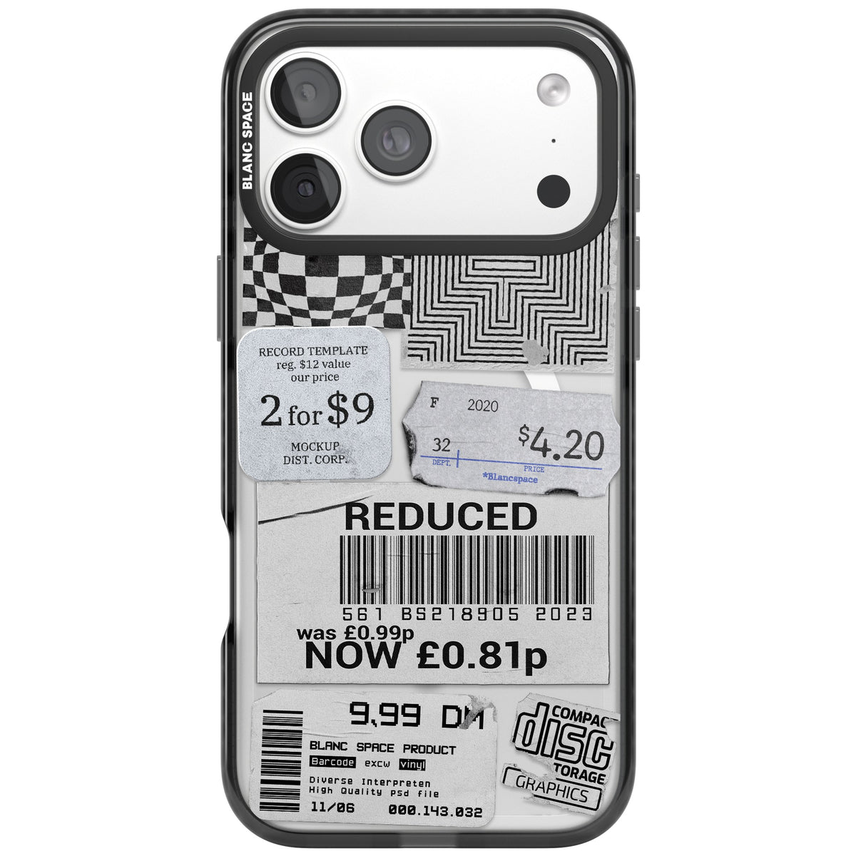 White Sticker Mix iPhone 18 Pro Max Impact Pro Black Phone Case front