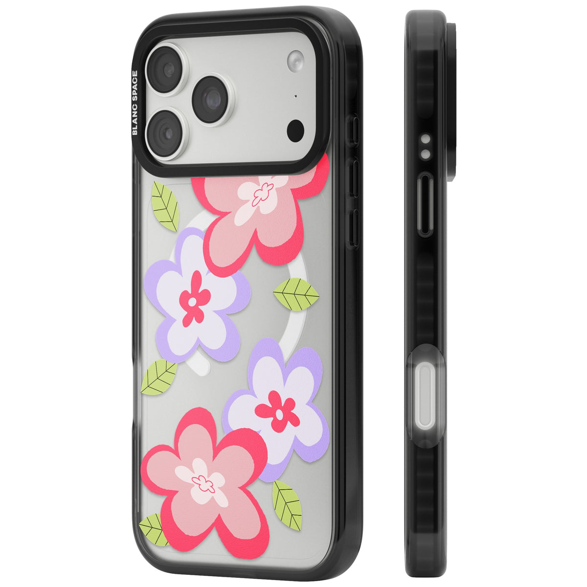 Funky Flowers iPhone 18 Pro Max Impact Pro Black Phone Case side