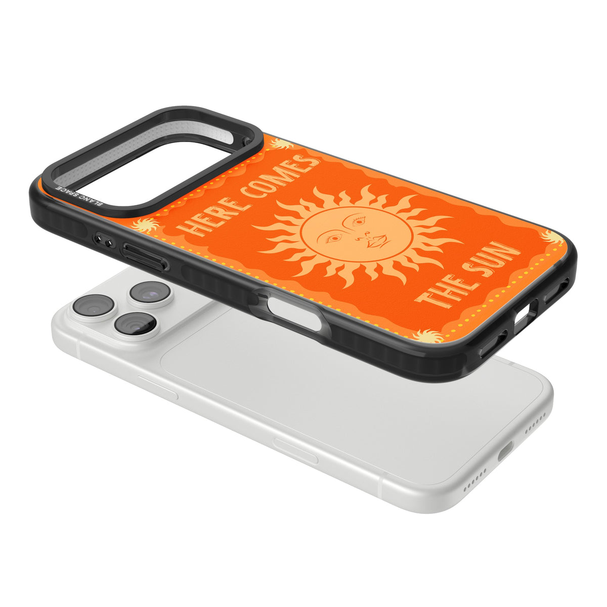 Here Comes The Sun iPhone 18 Pro Max Impact Pro Black Phone Case angled
