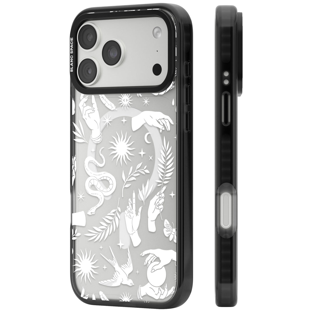 Mystic Magic (White) iPhone 18 Pro Max Impact Pro Black Phone Case side