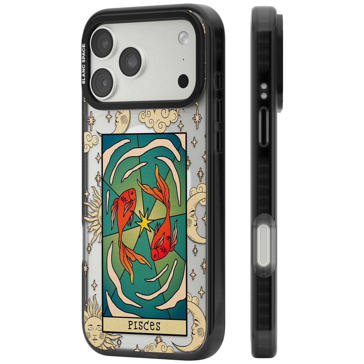 Celestial Zodiac Pisces iPhone 18 Pro Max Impact Pro Black Phone Case side