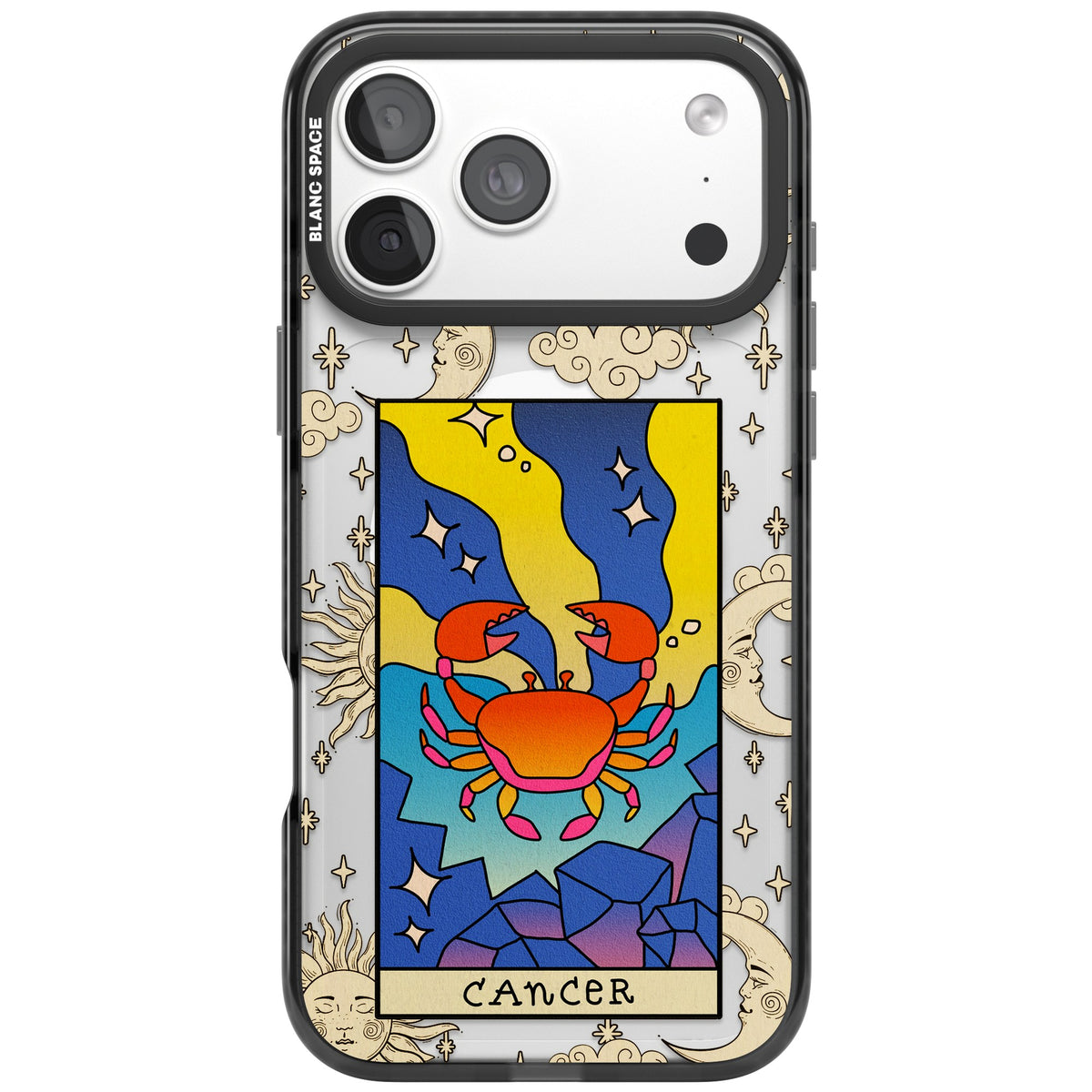 Celestial Zodiac Cancer iPhone 18 Pro Max Impact Pro Black Phone Case front