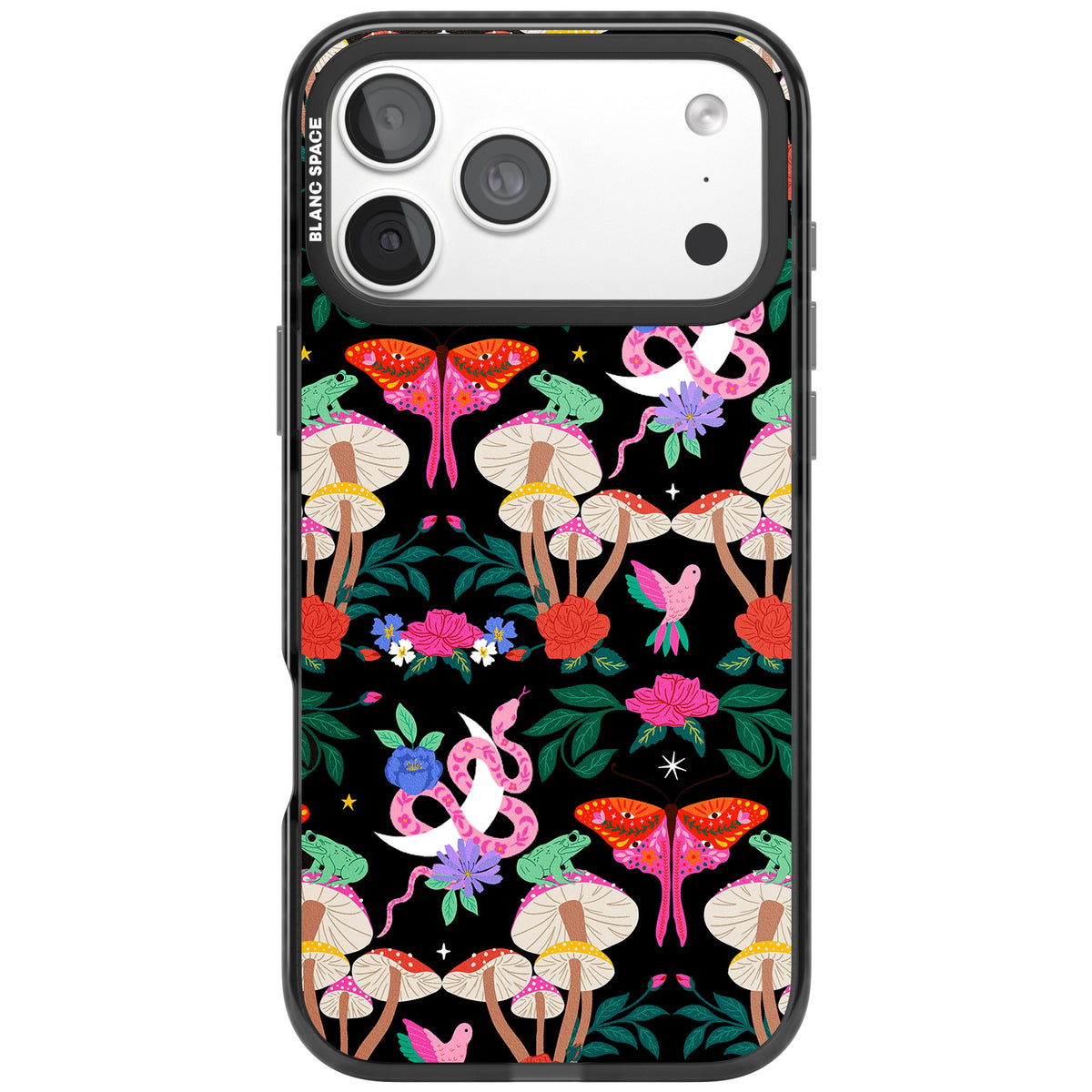 Black Tropical iPhone 18 Pro Max Impact Pro Black Phone Case front