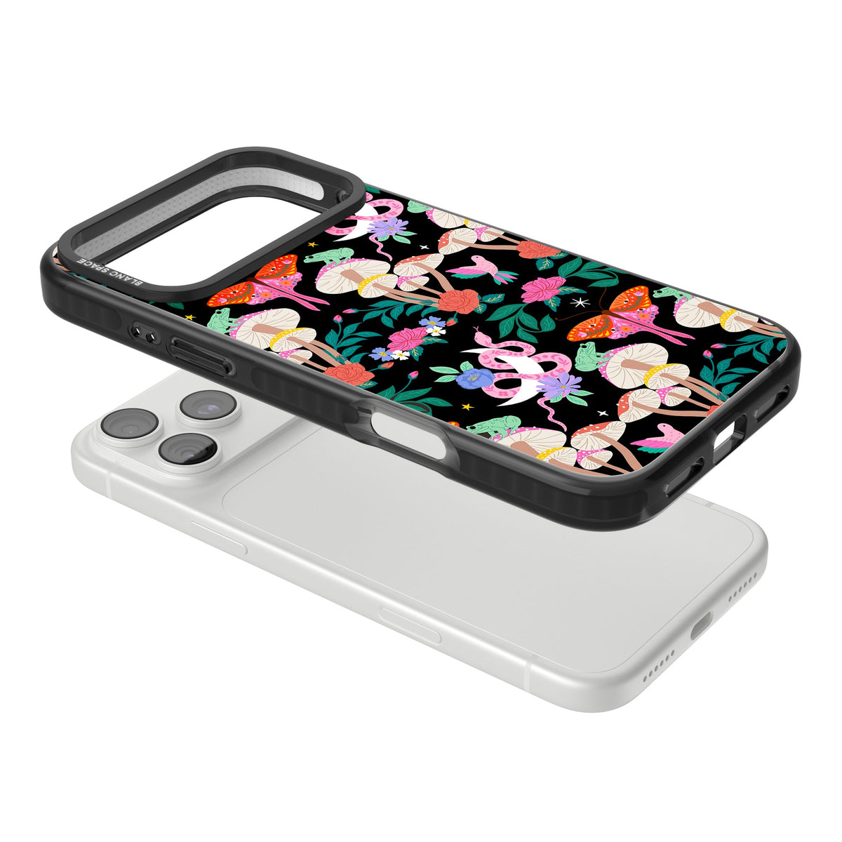 Black Tropical iPhone 18 Pro Max Impact Pro Black Phone Case angled