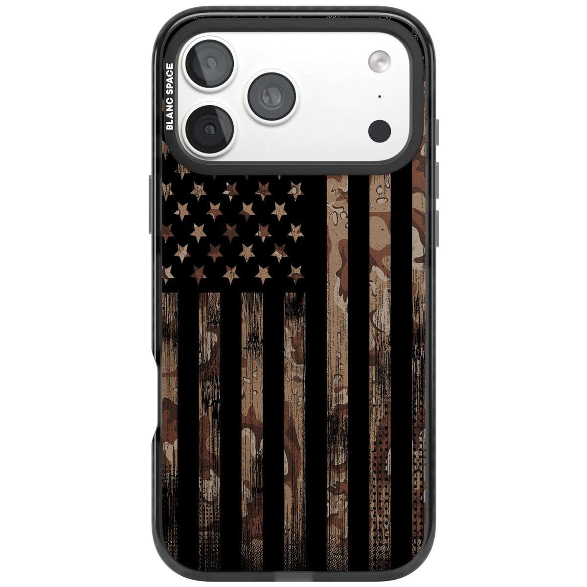 American Flag Camo iPhone 18 Pro Max Impact Pro Black Phone Case front