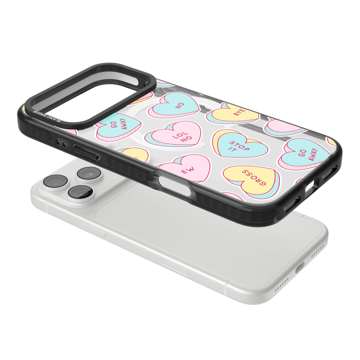 Love Heart Sweets iPhone 18 Pro Max Impact Pro Black Phone Case angled