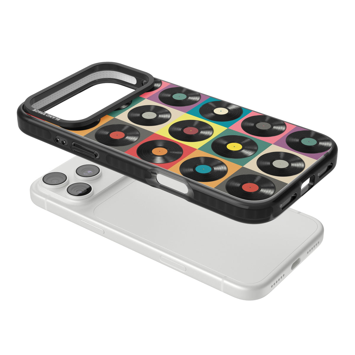 Vinyl Records iPhone 18 Pro Max Impact Pro Black Phone Case angled