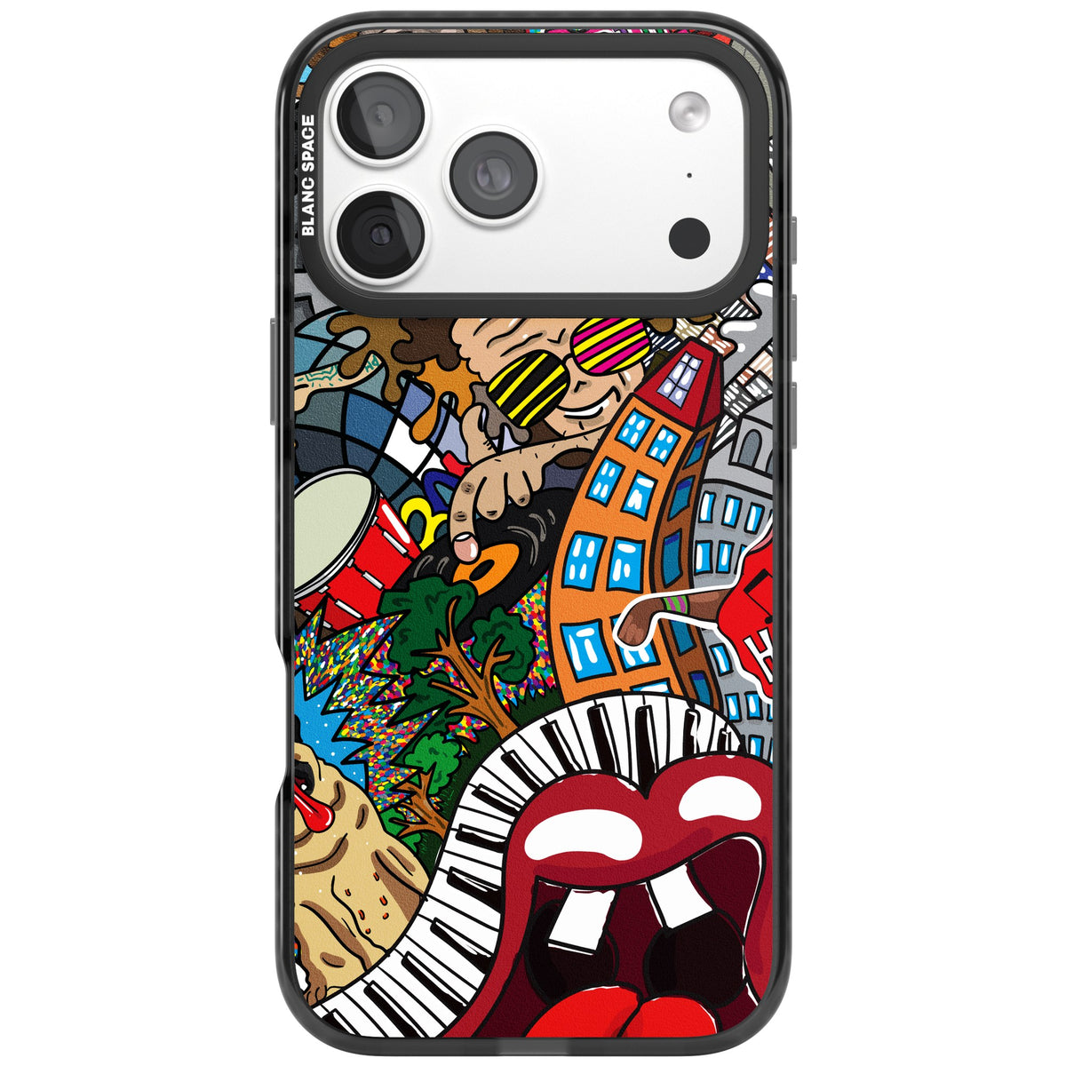 Funky Music City iPhone 18 Pro Max Impact Pro Black Phone Case front