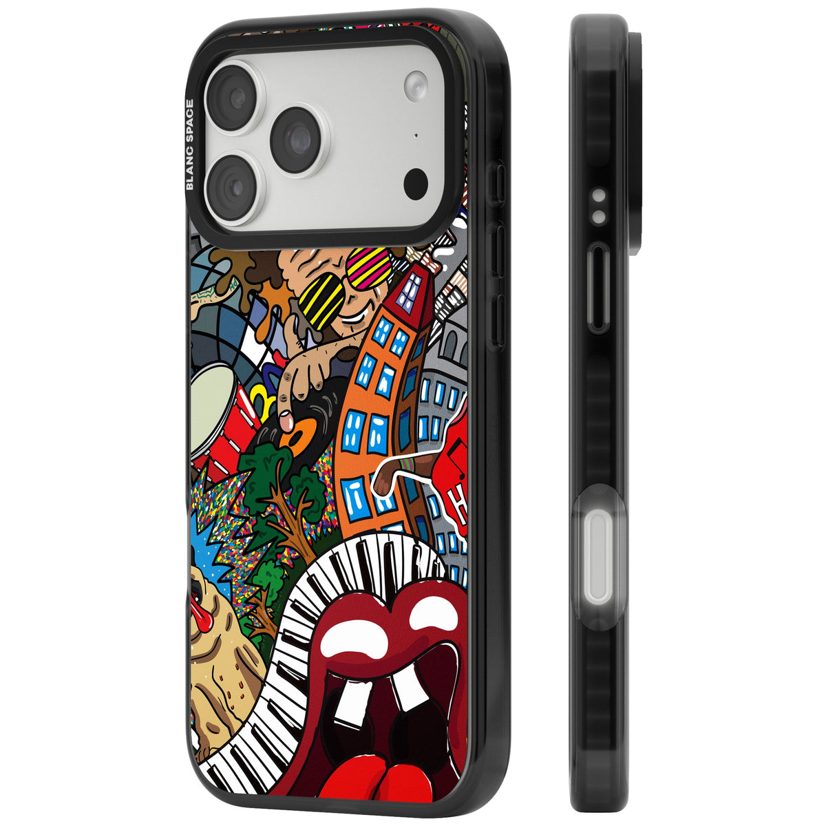 Funky Music City iPhone 18 Pro Max Impact Pro Black Phone Case side