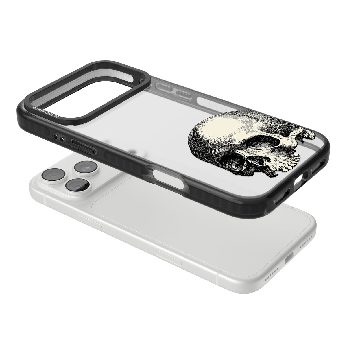 Memento Mori iPhone 18 Pro Max Impact Black Phone Case angled