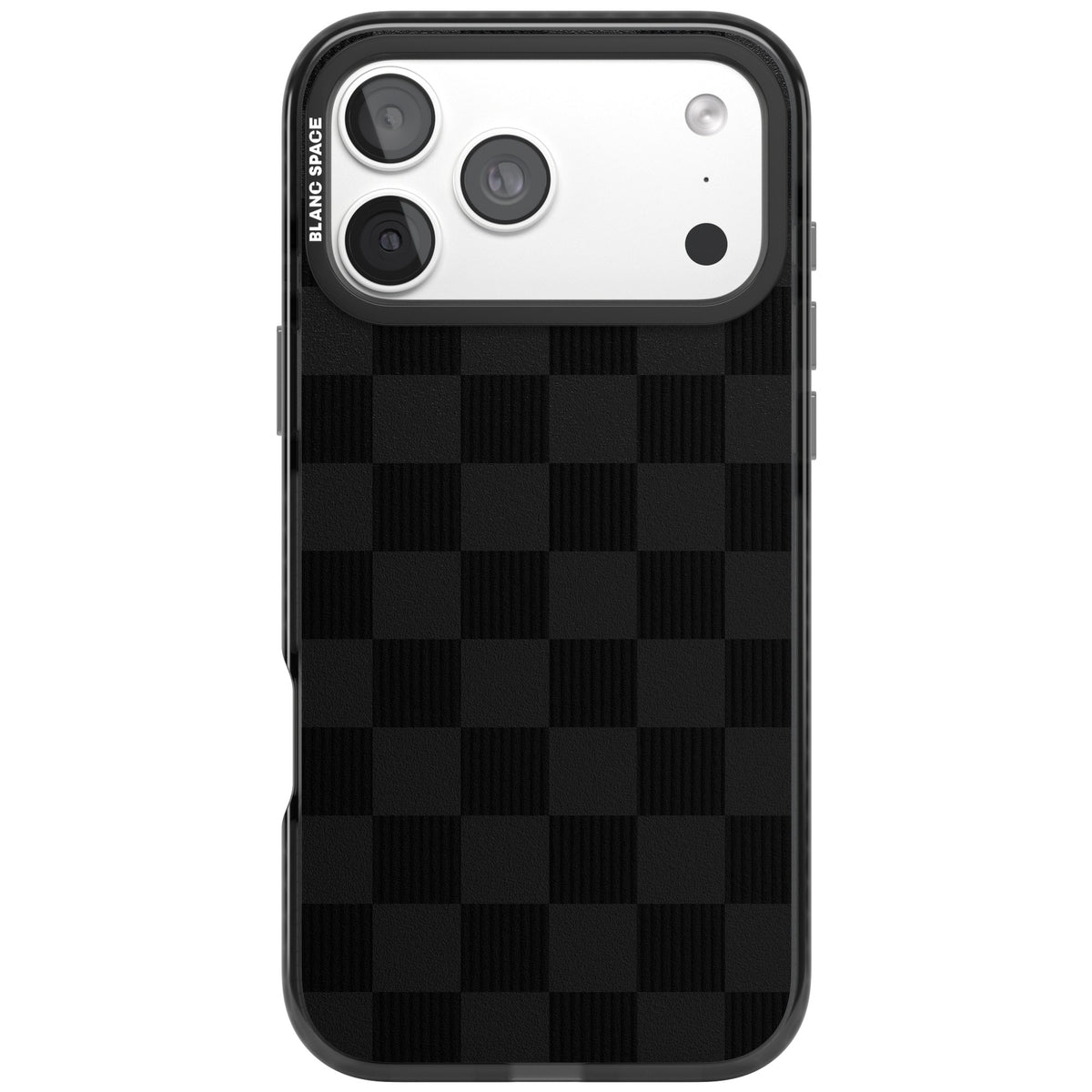 Black Checkered iPhone 18 Pro Max Impact Black Phone Case front